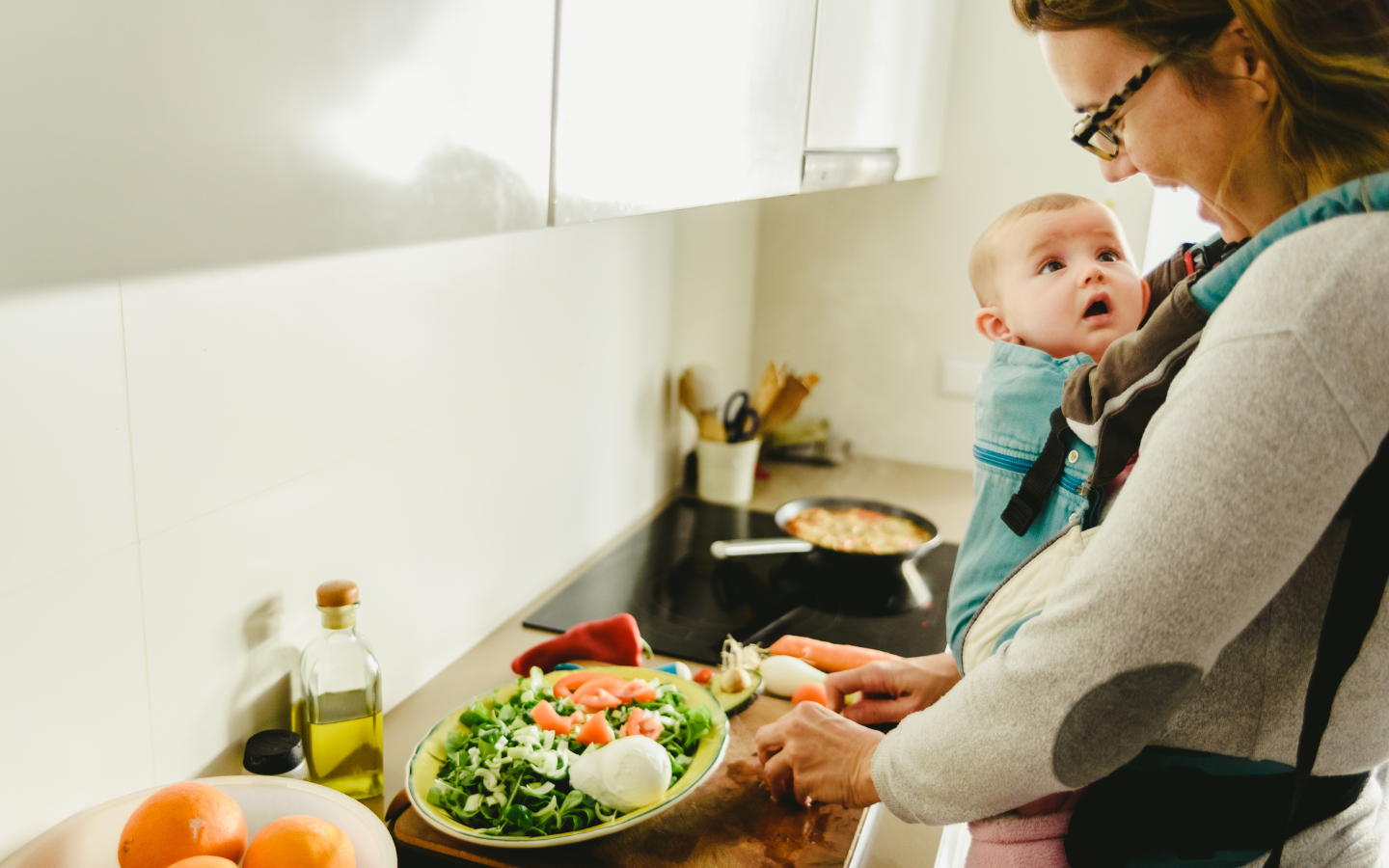 meal prep with a baby