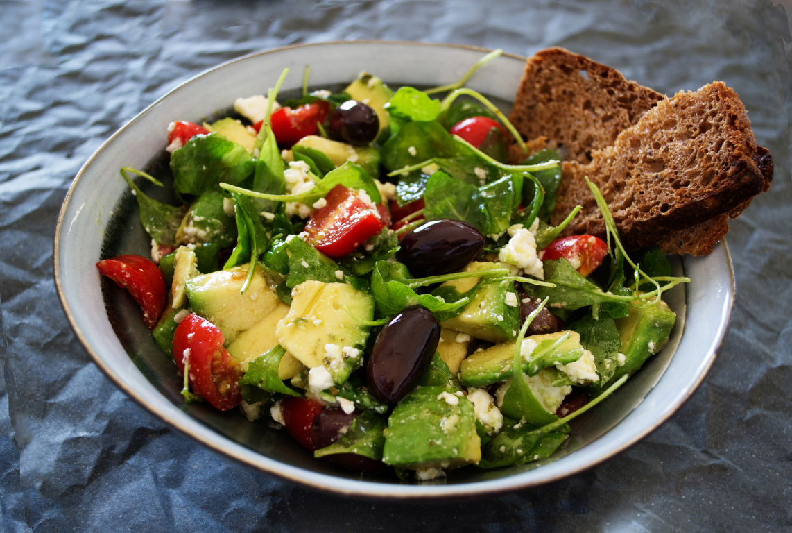 salad and bread