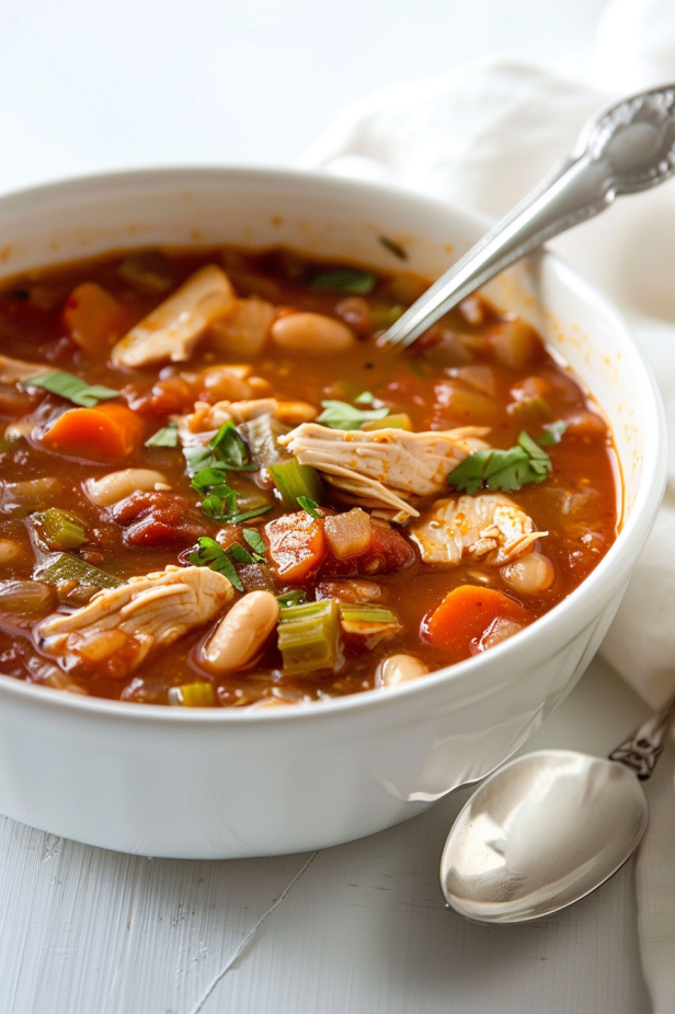 bowl of chicken and lima bean stew