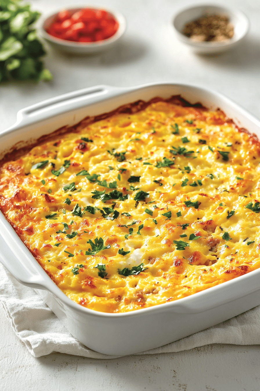 a breakfast casserole ready to freeze