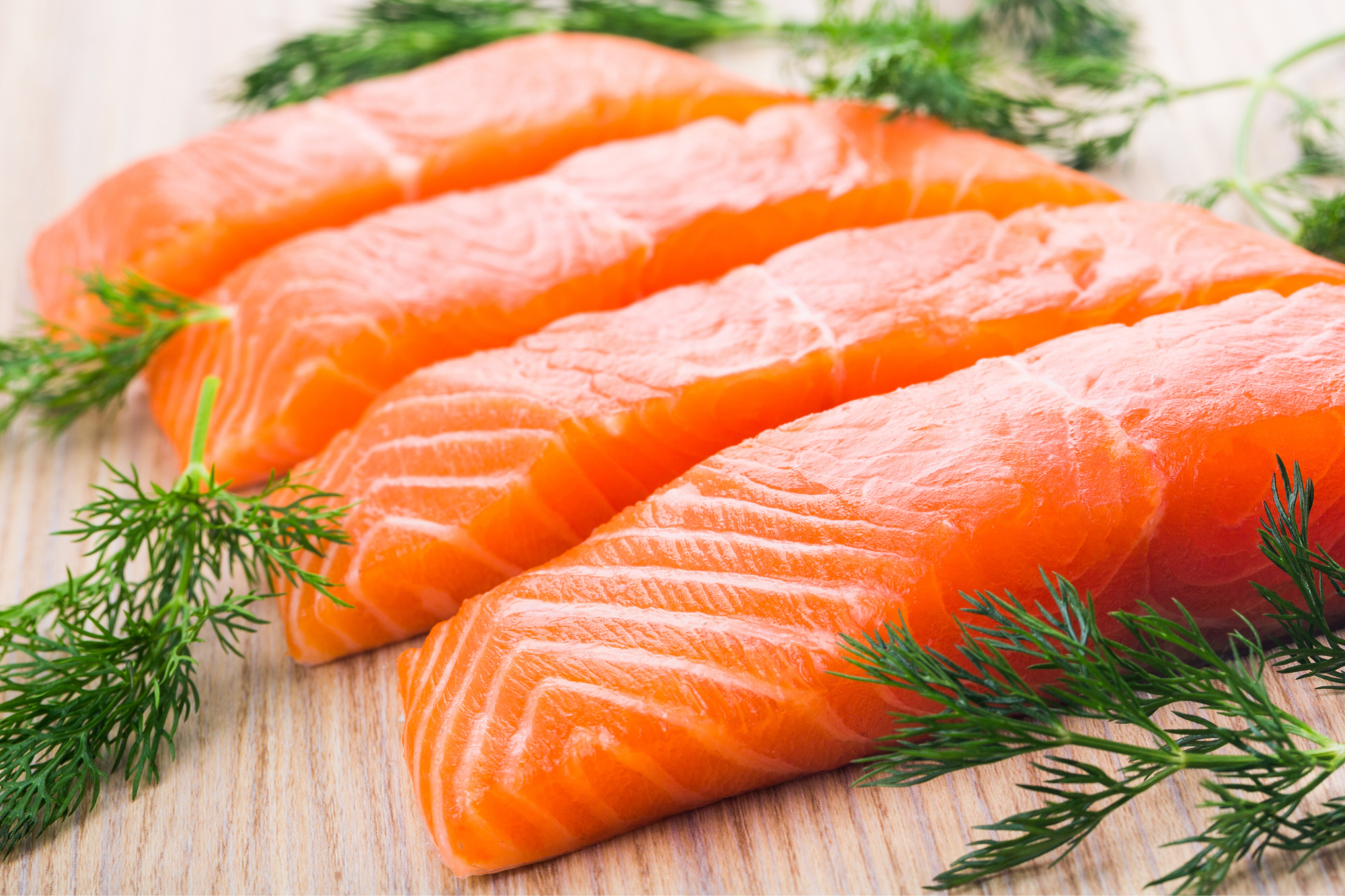 raw salmon filets